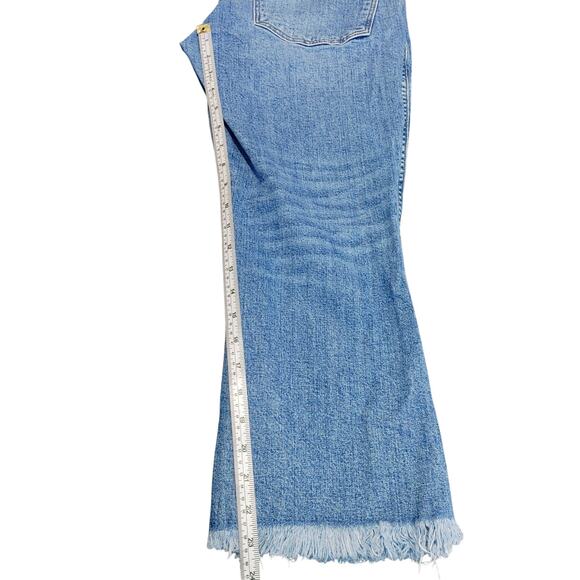 Madewell Cali Demi Boot Jeans Blue Denim Frayed Hem Mid Rise Womens 30P - Picture 7 of 7